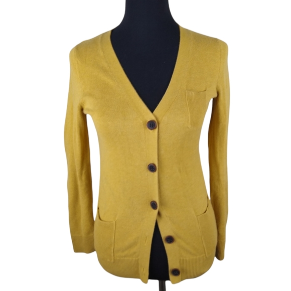 Gap Factory Mustard V Neck Cardigan Xs 